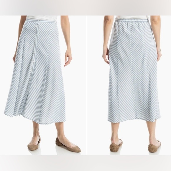Max Studio Dresses & Skirts - MAX STUDIO Blue and White stripe Maxi A-Line Skirt size M